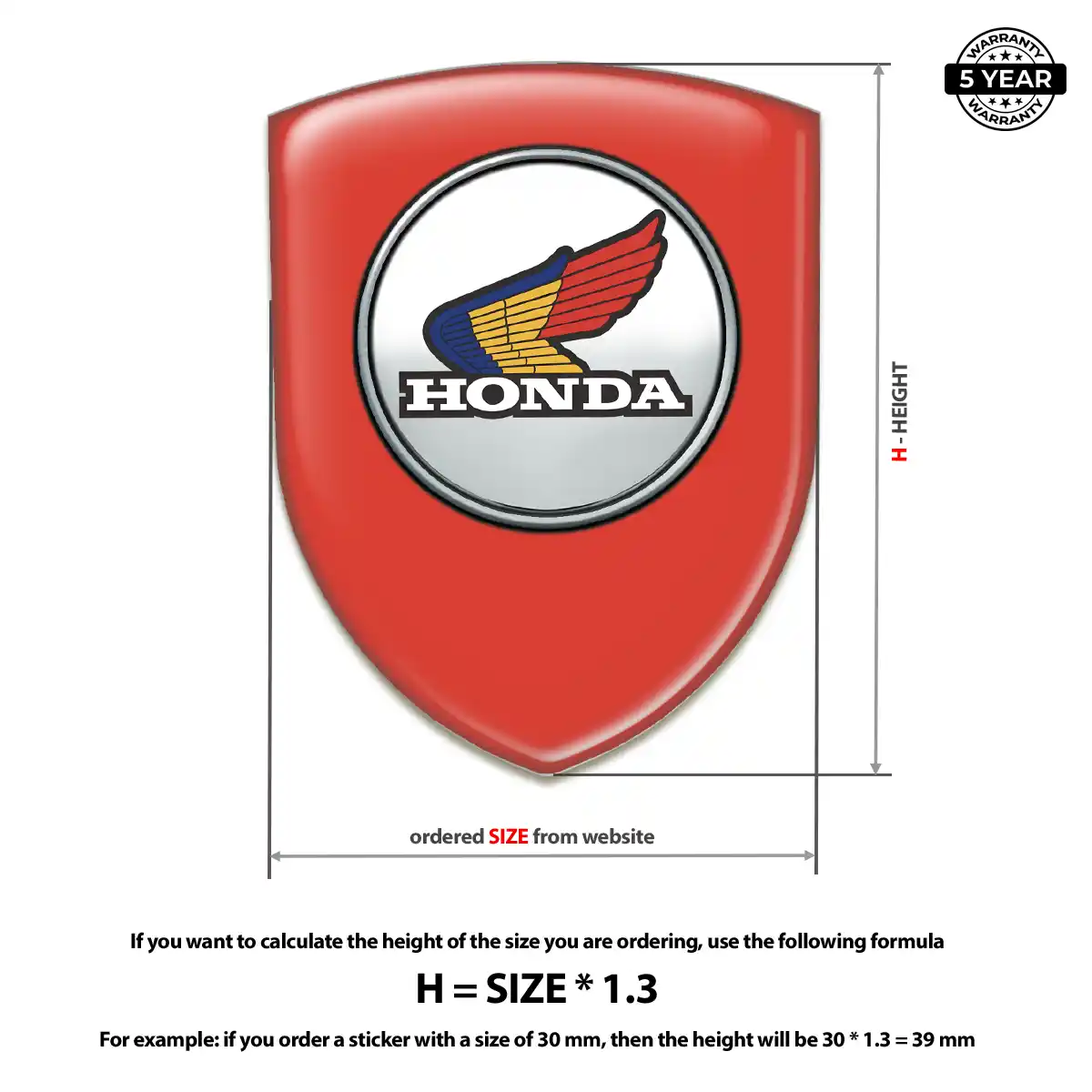Honda Epoxy Domed Sticker Exclusive Series