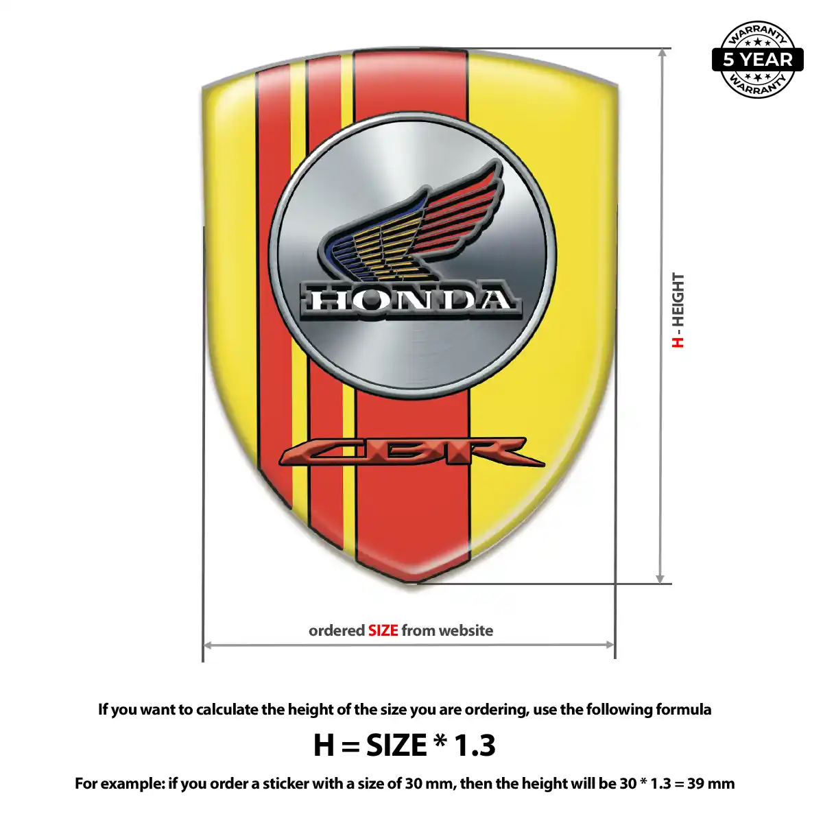 Honda Epoxy Domed Sticker Interior Elegance
