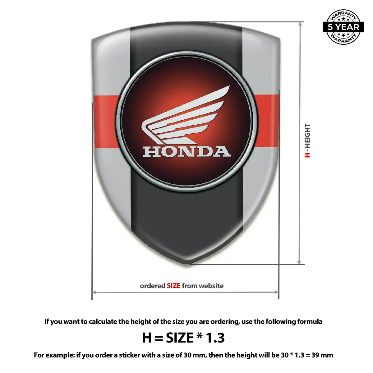 Honda Epoxy Domed Sticker Noble Edition