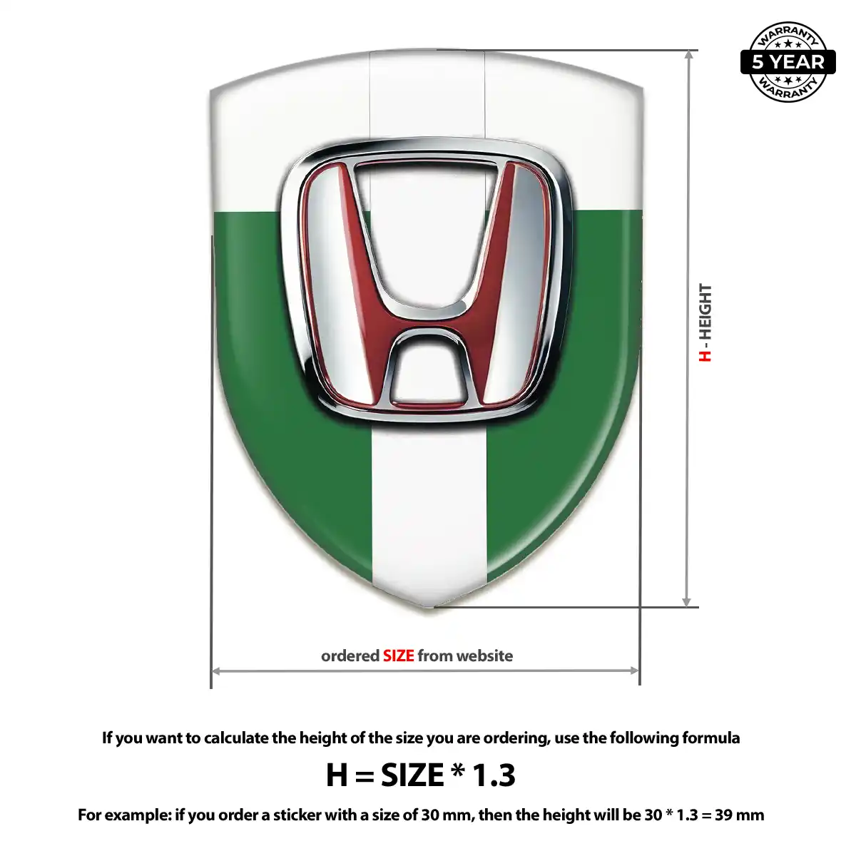 Honda Epoxy Domed Sticker Opulent Line