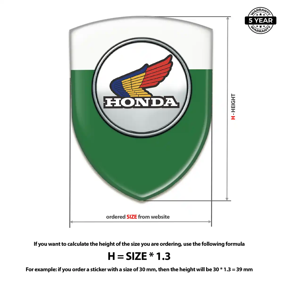 Honda Epoxy Domed Sticker Premium Dome