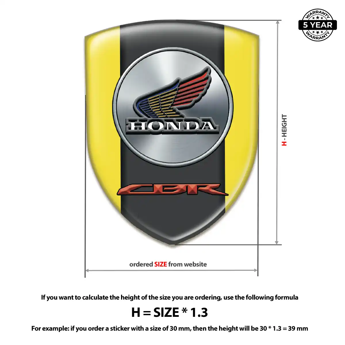 Honda Epoxy Domed Sticker Refined Design