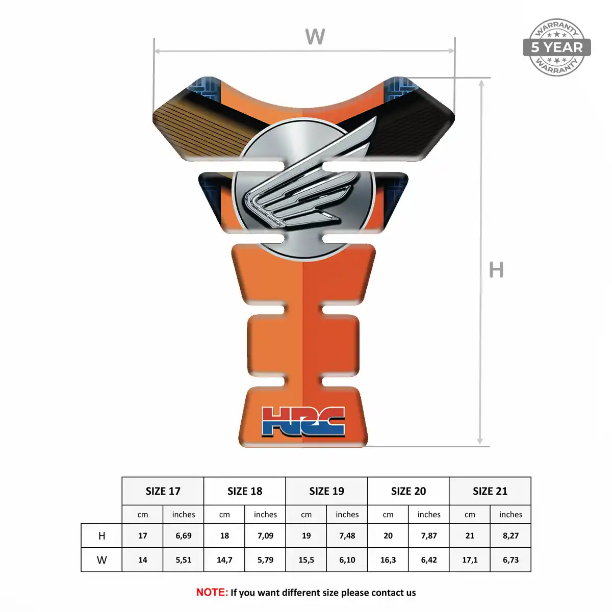 Honda Fuel Tank Pad Elite Finish