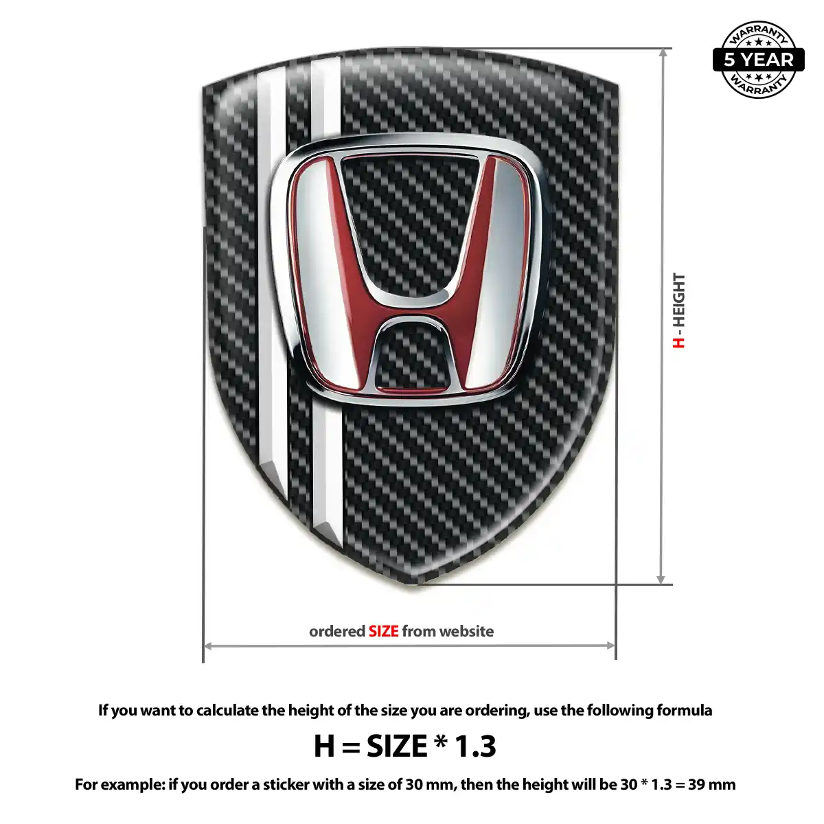 Honda Gel Badge Sticker Cabin Style
