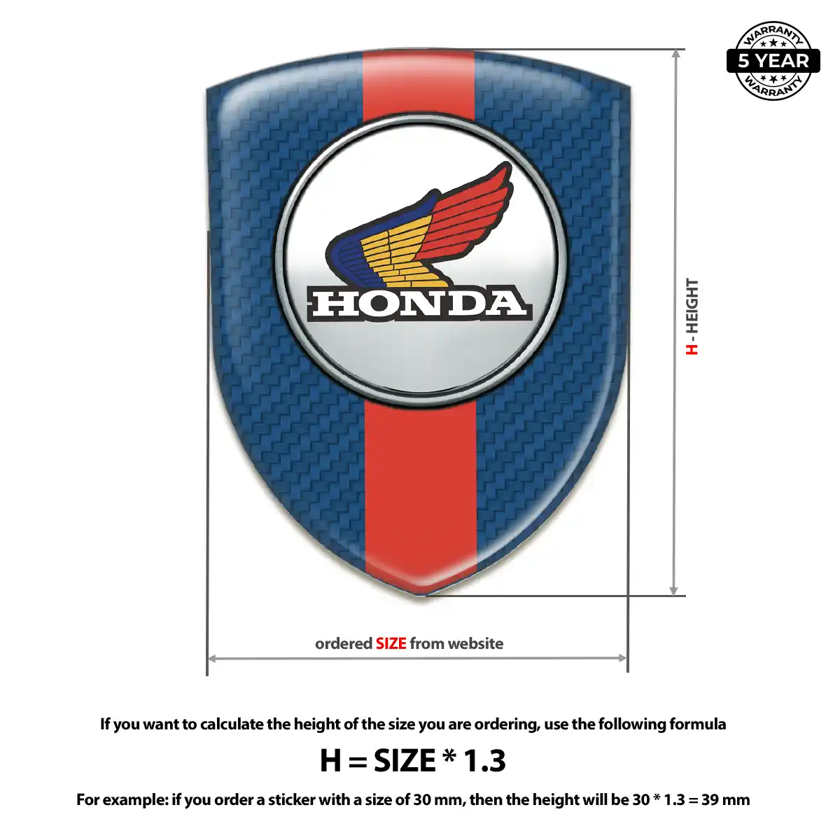 Honda Gel Badge Sticker Deluxe Edition