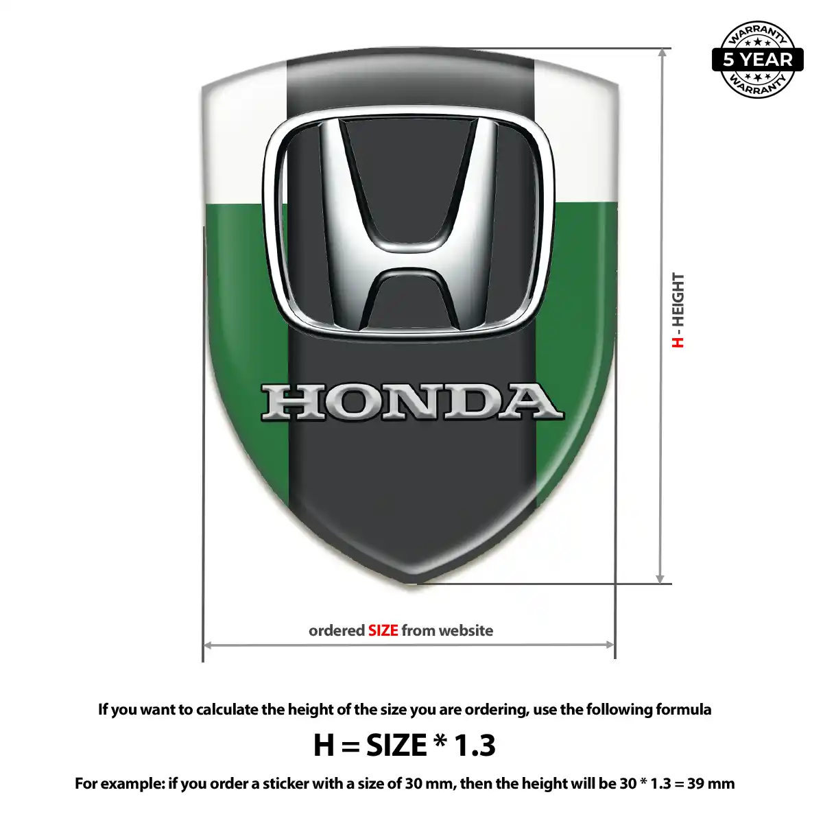 Honda Gel Badge Sticker Exterior Luxe