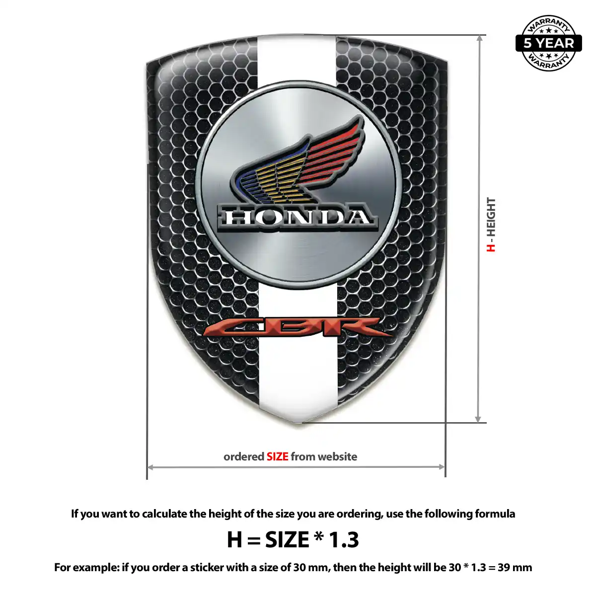 Honda Gel Badge Sticker Interior Elegance
