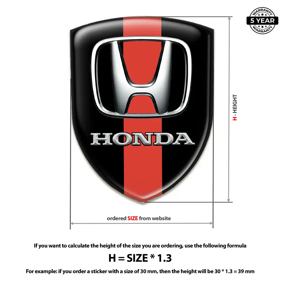 Honda Gel Badge Sticker Interior Luxe