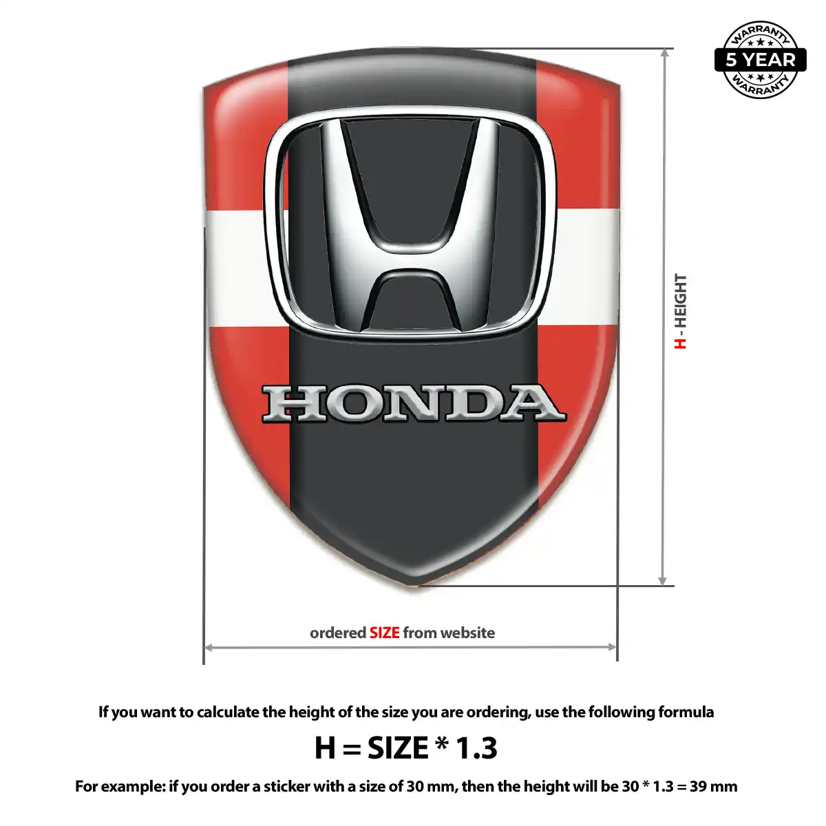 Honda Gel Badge Sticker Opulent Line