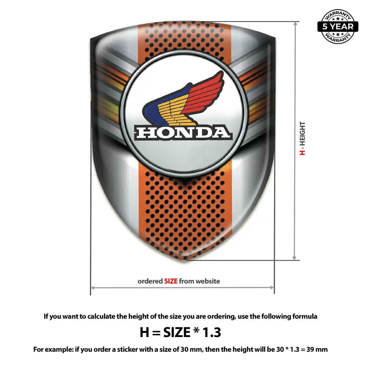 Honda Gel Badge Sticker Premium Dome