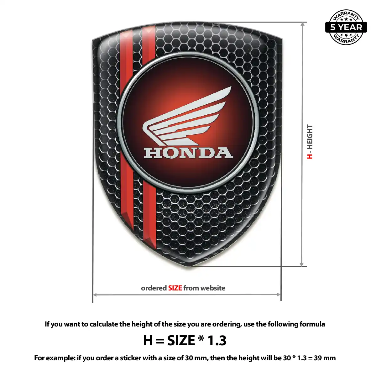Honda Gel Badge Sticker Prestige Line