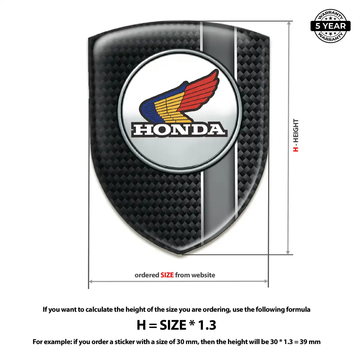 Honda Gel Badge Sticker Prime Quality