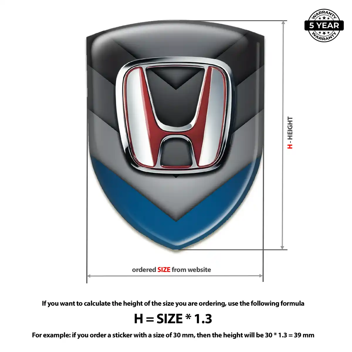 Honda Gel Badge Sticker Resin Elite