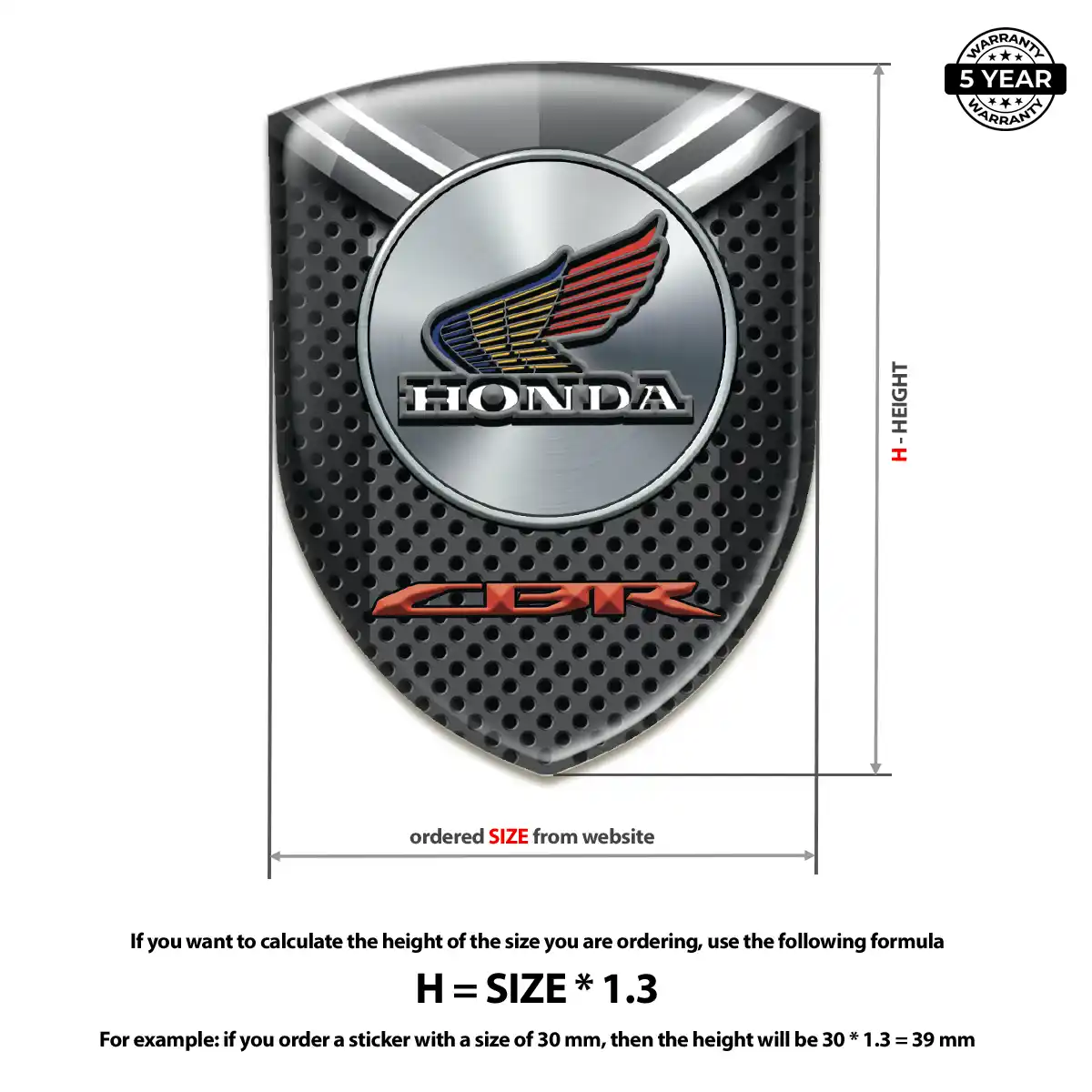 Honda Gel Badge Sticker Resin Luxe