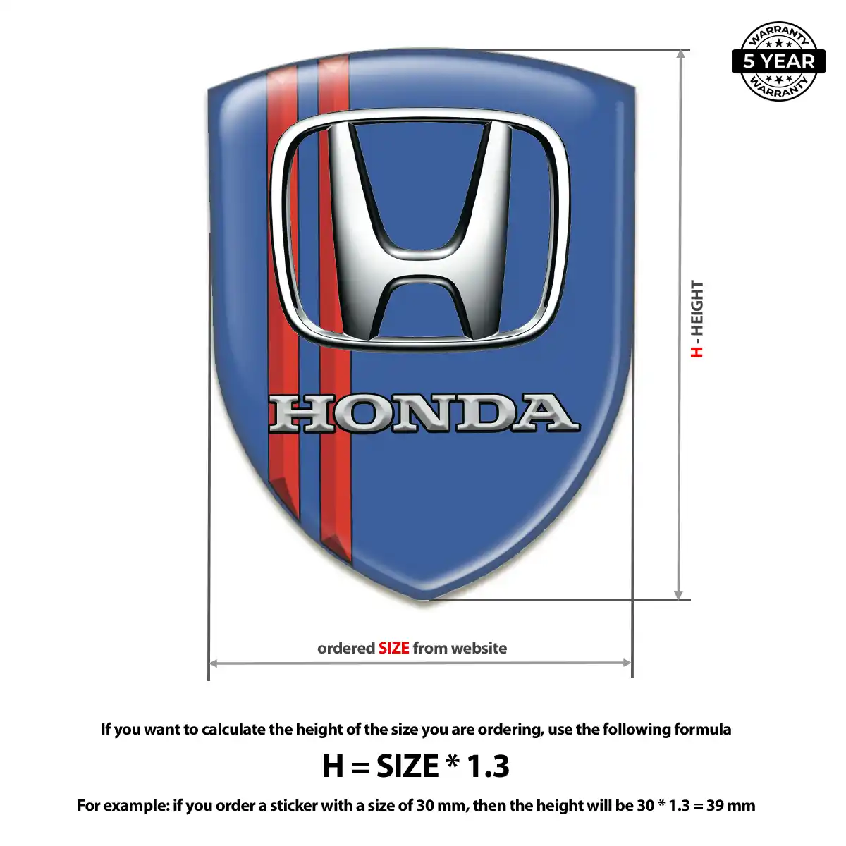 Honda Gel Badge Sticker Signature Grade