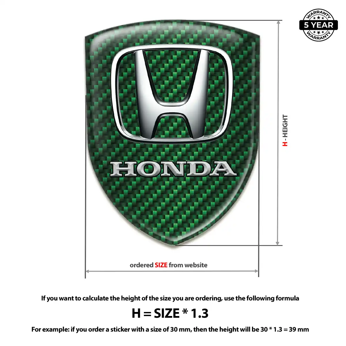 Honda Gel Emblem Sticker Cabin Style