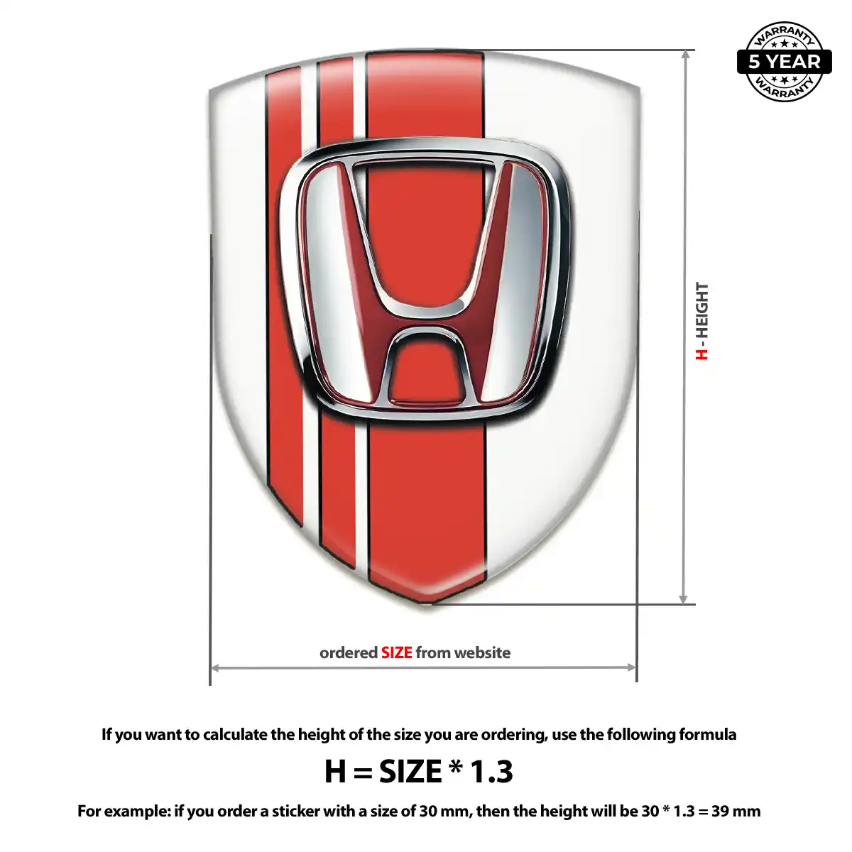 Honda Gel Emblem Sticker Exterior Luxe