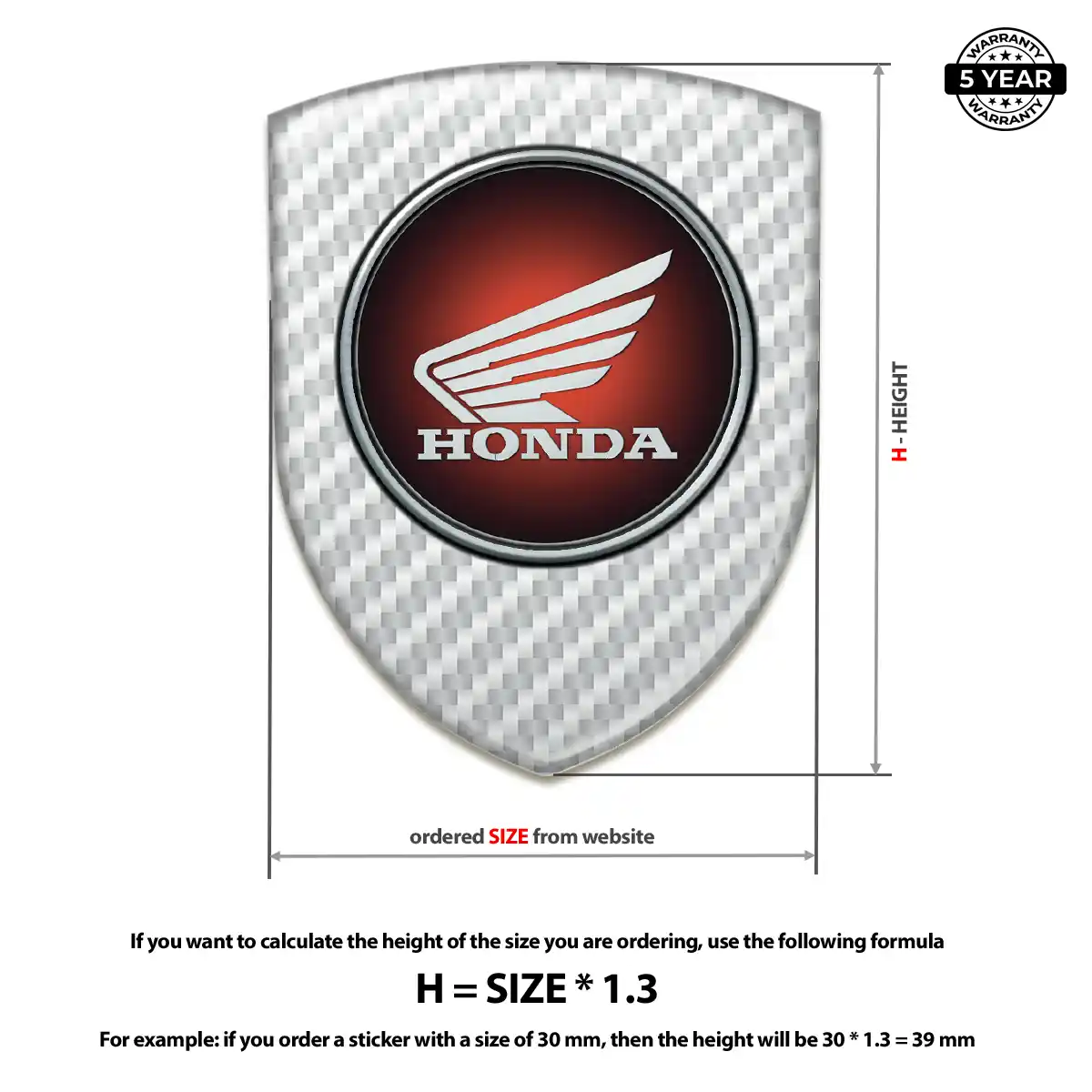 Honda Gel Emblem Sticker Interior Elegance