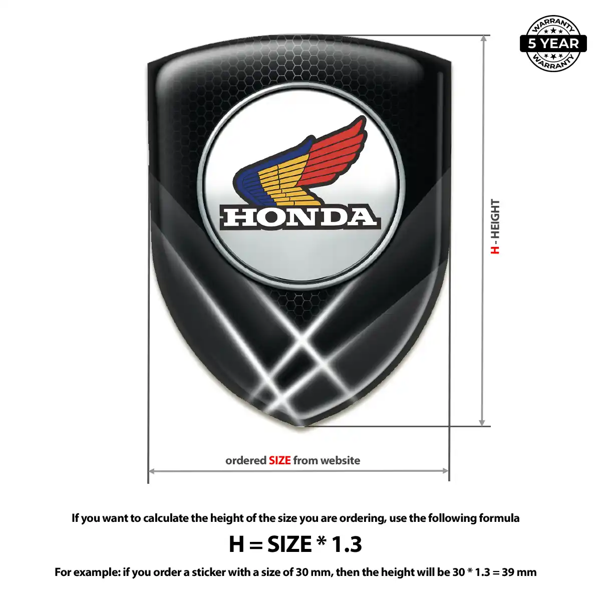 Honda Gel Emblem Sticker Noble Edition
