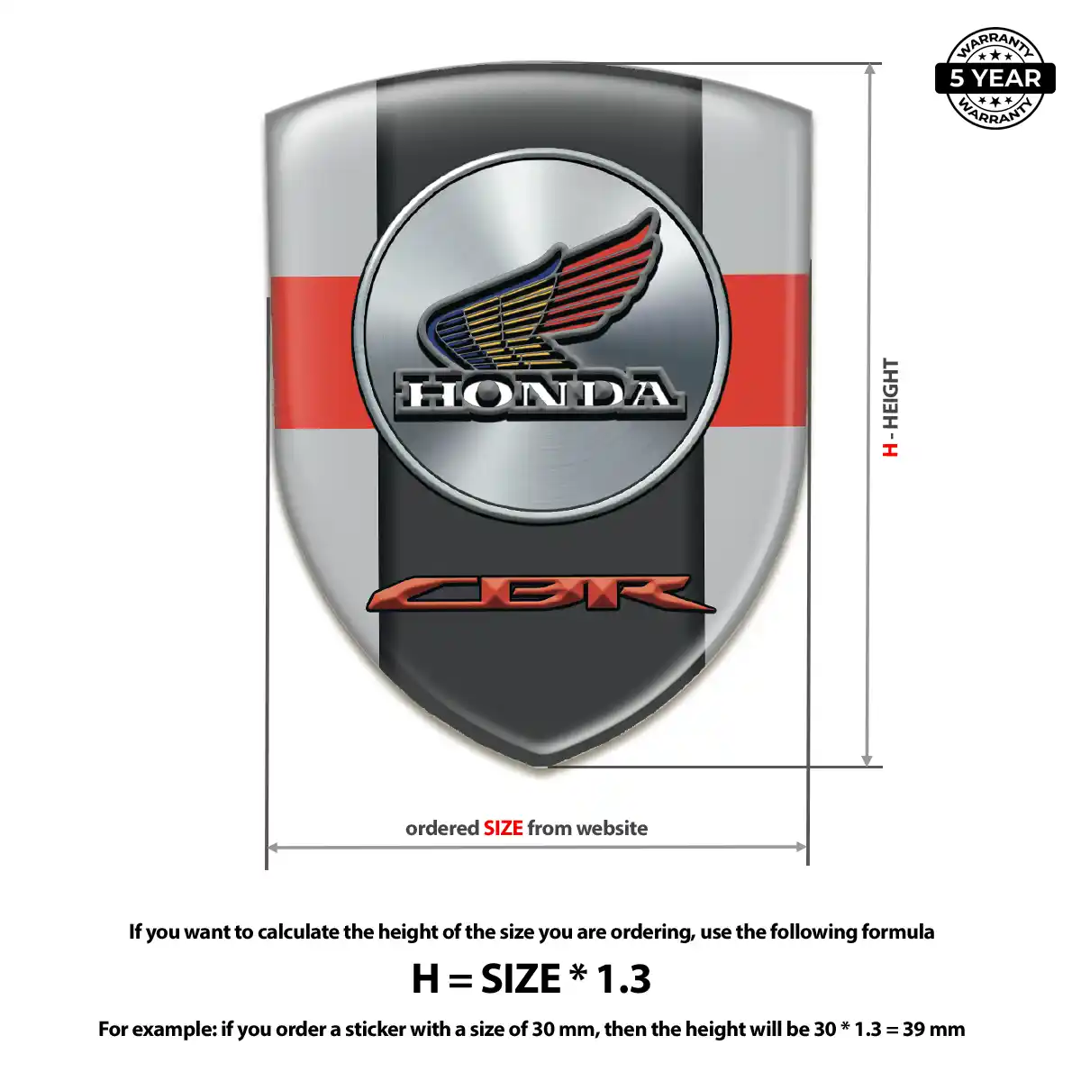 Honda Gel Emblem Sticker Opulent Line