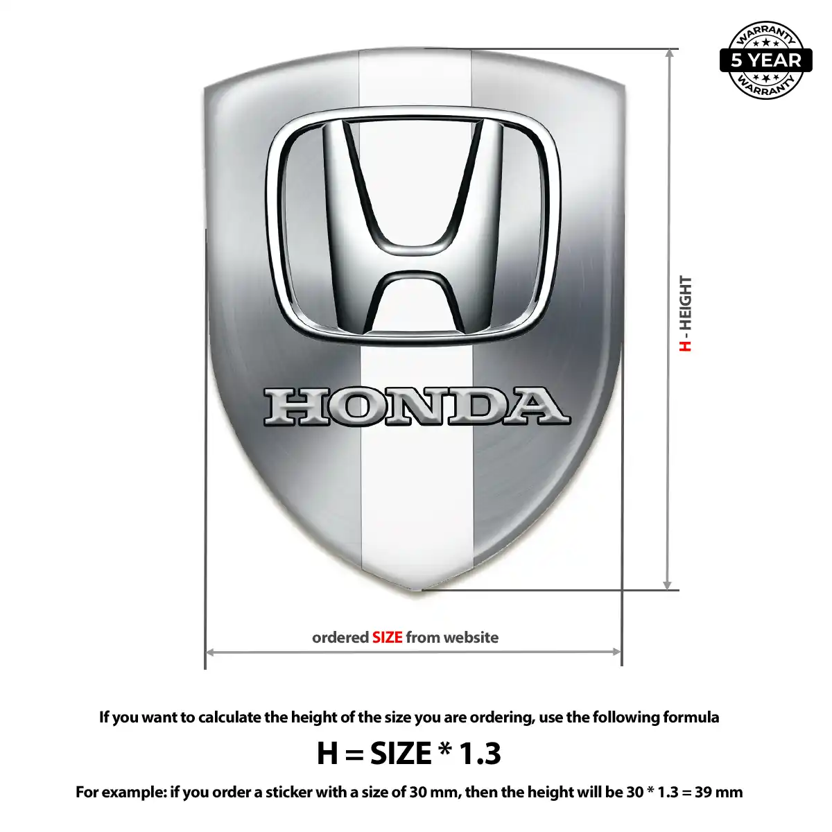 Honda Gel Emblem Sticker Prestige Line