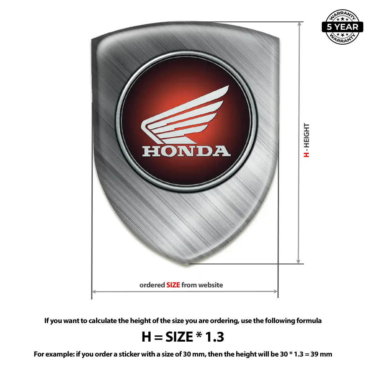 Honda Gel Emblem Sticker Prime Quality