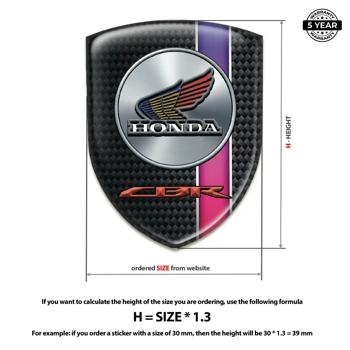 Honda Gel Emblem Sticker Refined Design