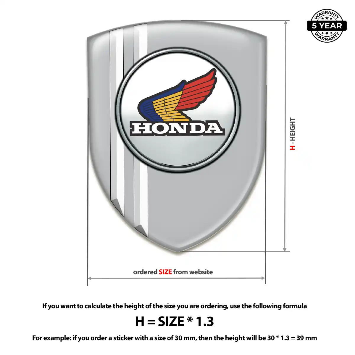 Honda Gel Emblem Sticker Sleek Style