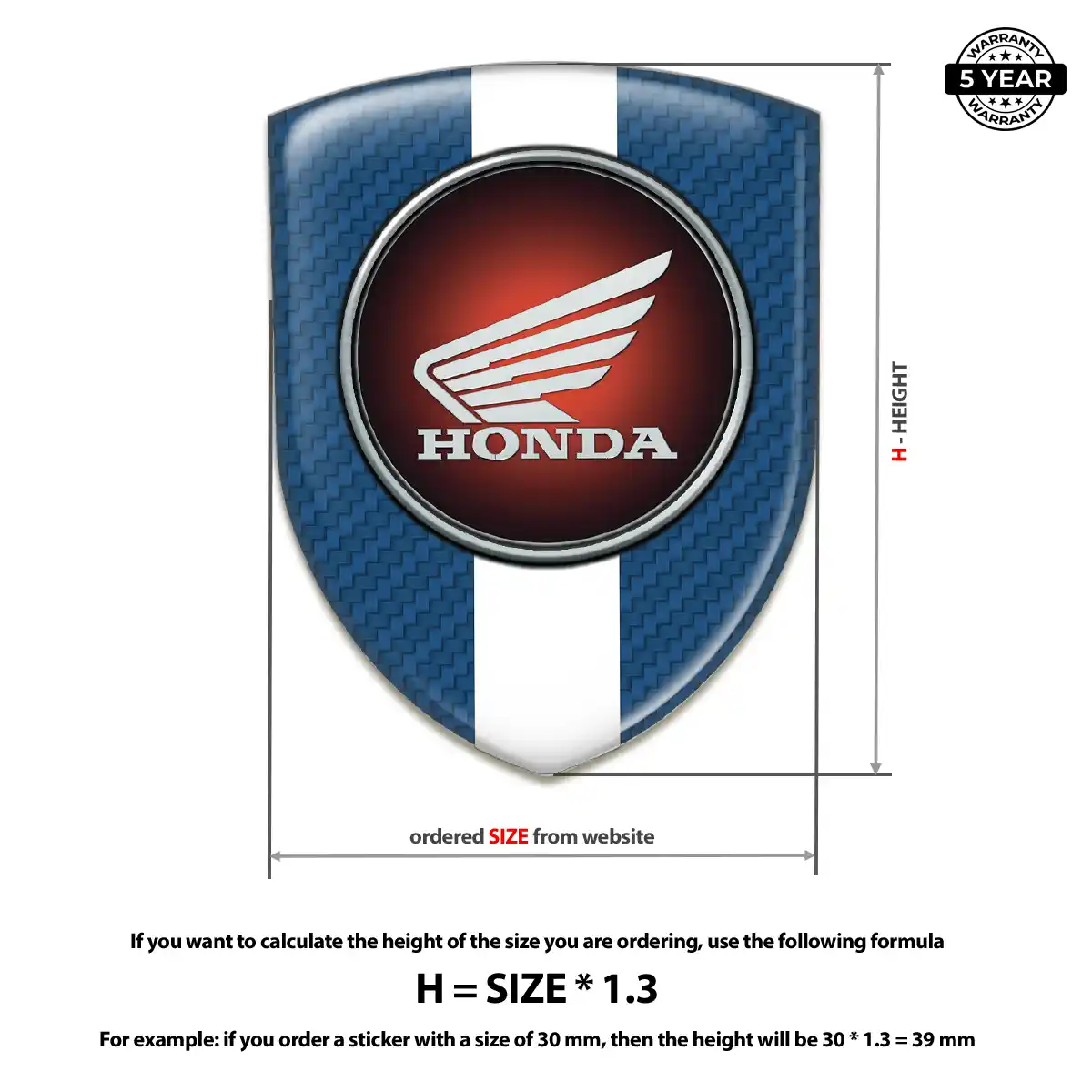 Honda Gel Emblem Sticker Superior Craft