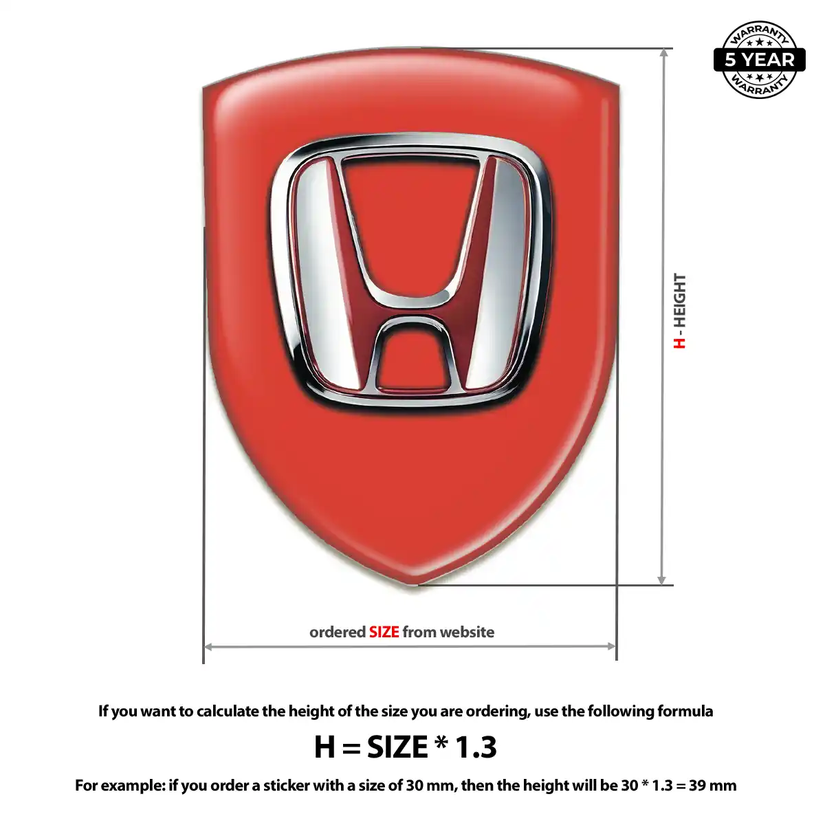 Honda Logo Badge Cabin Style