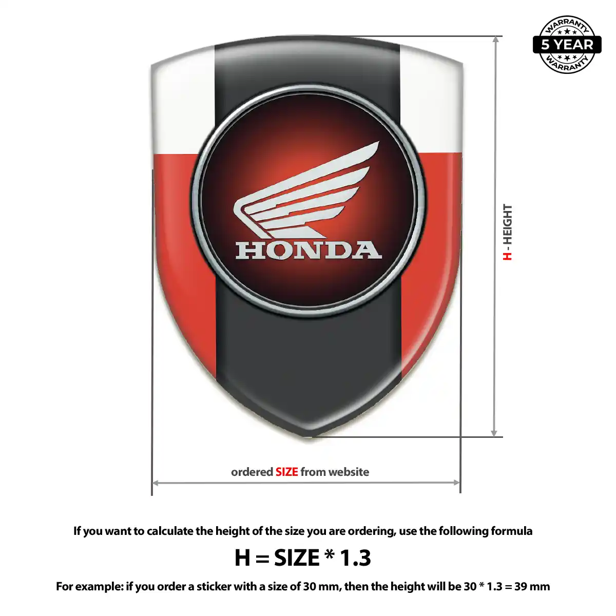 Honda Logo Badge Premium Dome