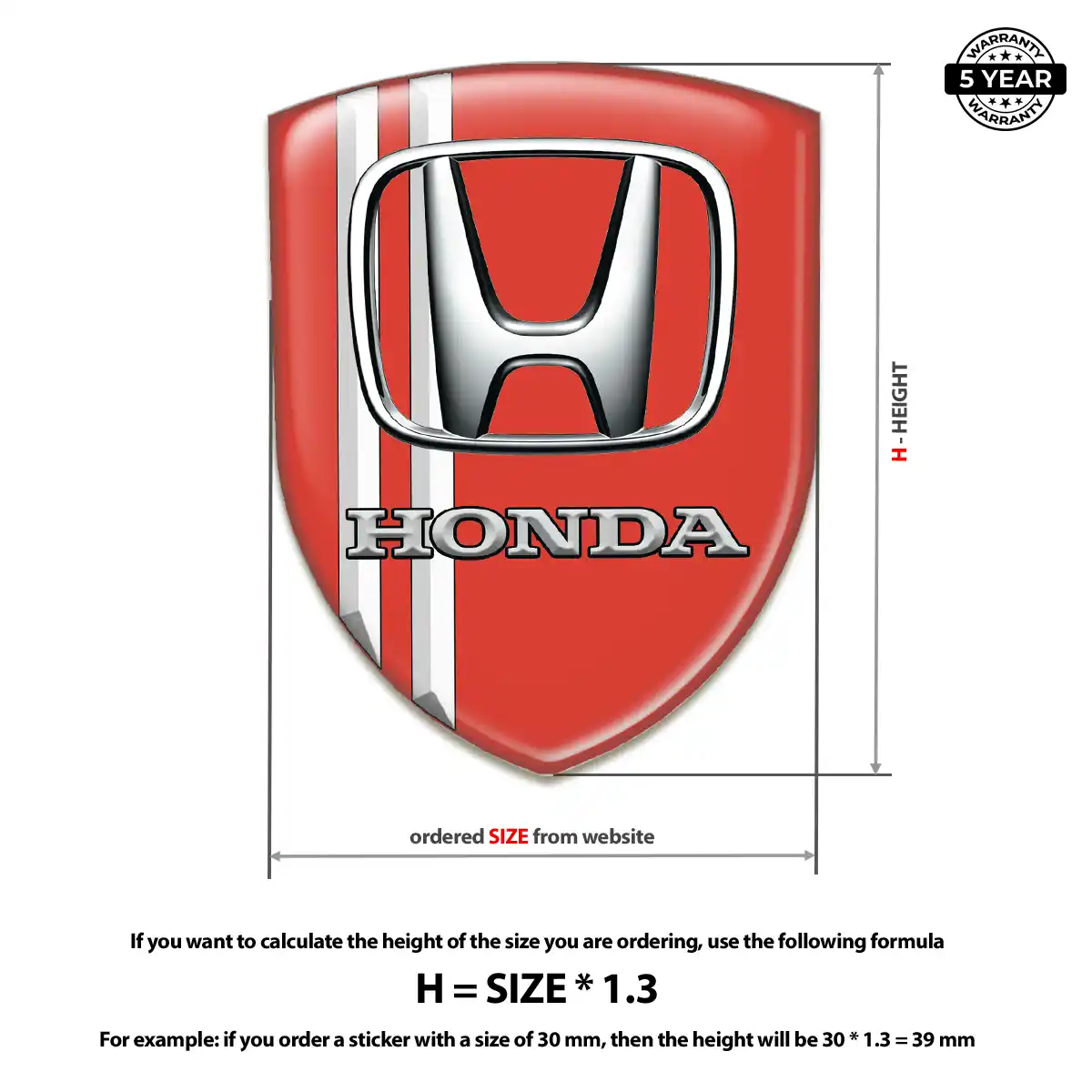Honda Logo Emblem Cabin Style