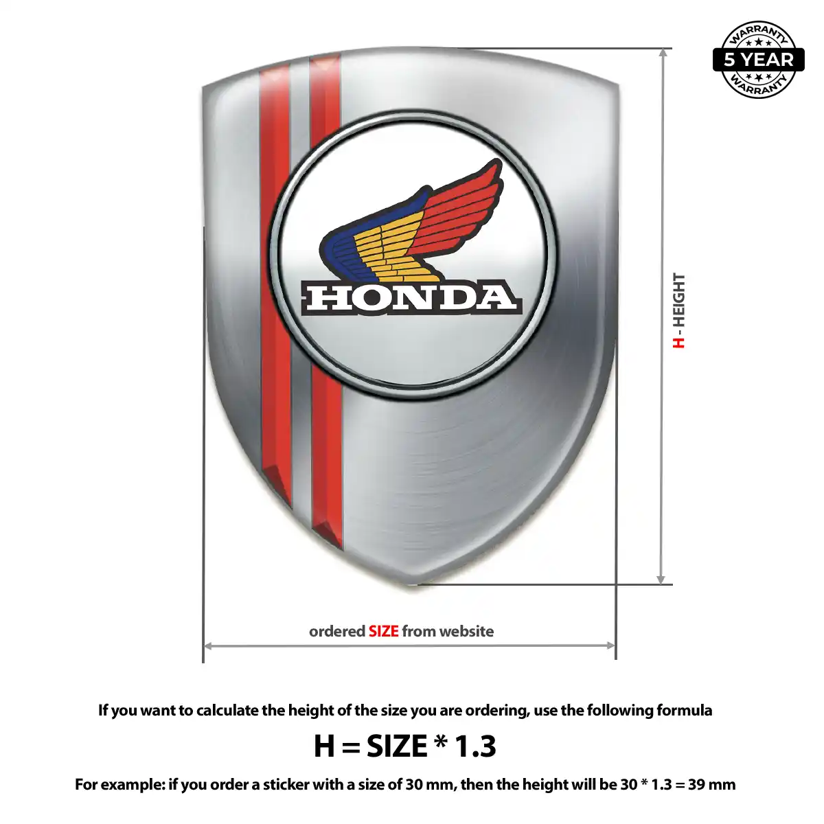 Honda Logo Emblem Premium Dome