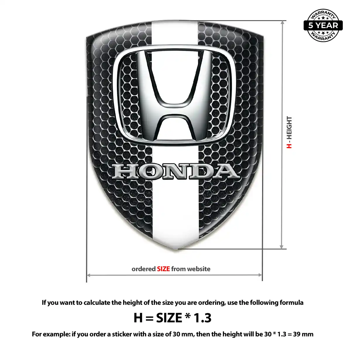 Honda Logo Emblem Resin Elite