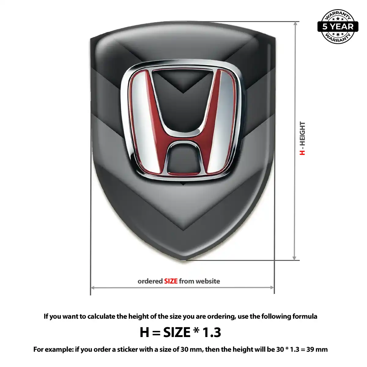 Honda Logo Sticker Exterior Luxe