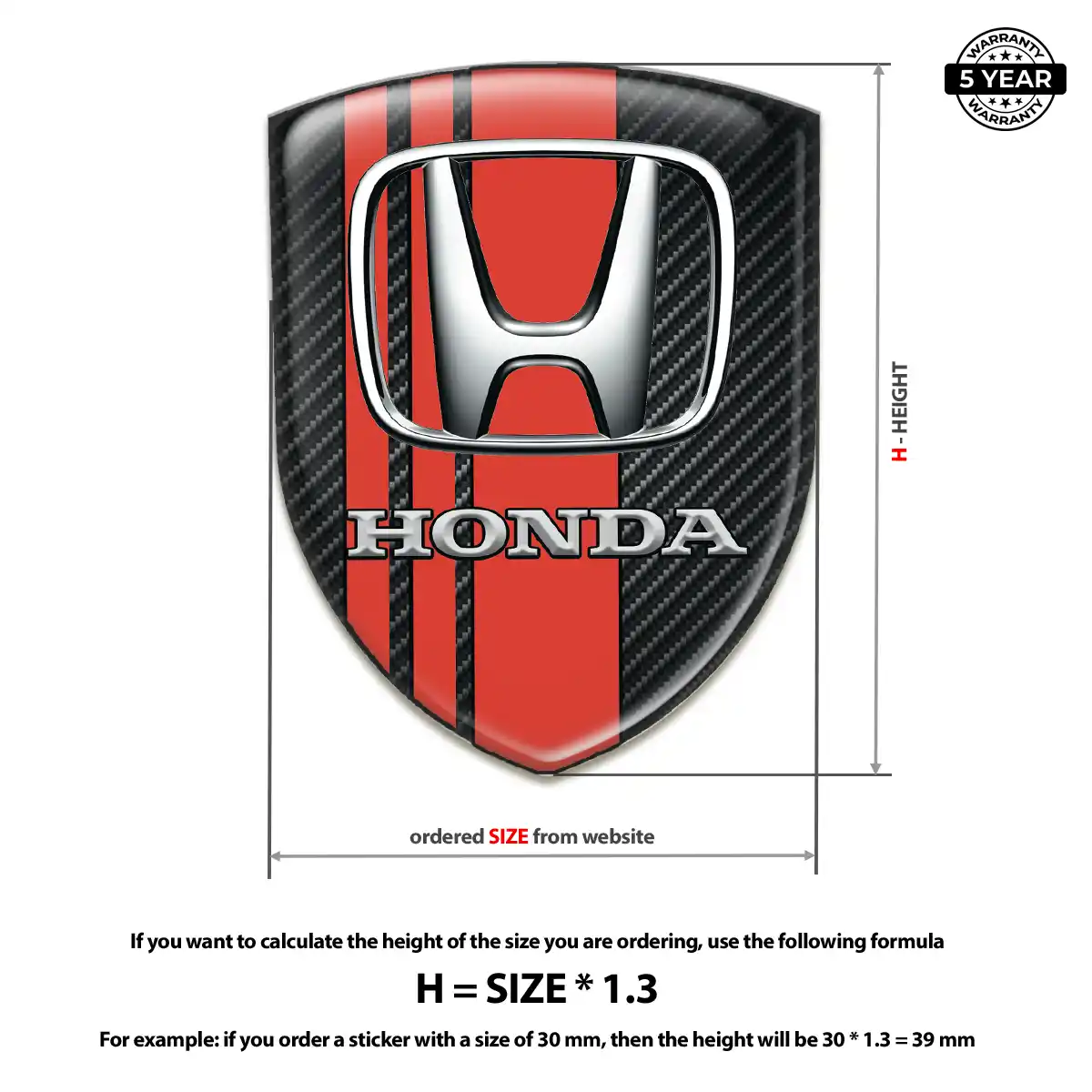 Honda Logo Sticker Interior Elegance