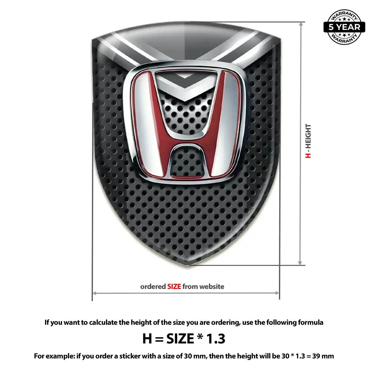 Honda Logo Sticker Premium Dome