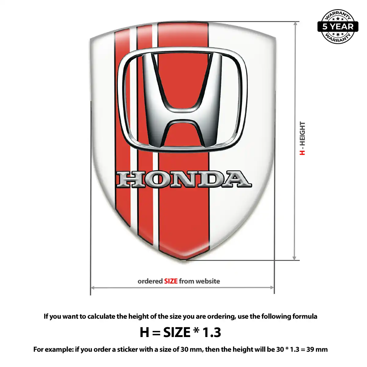 Honda Logo Sticker Resin Elite