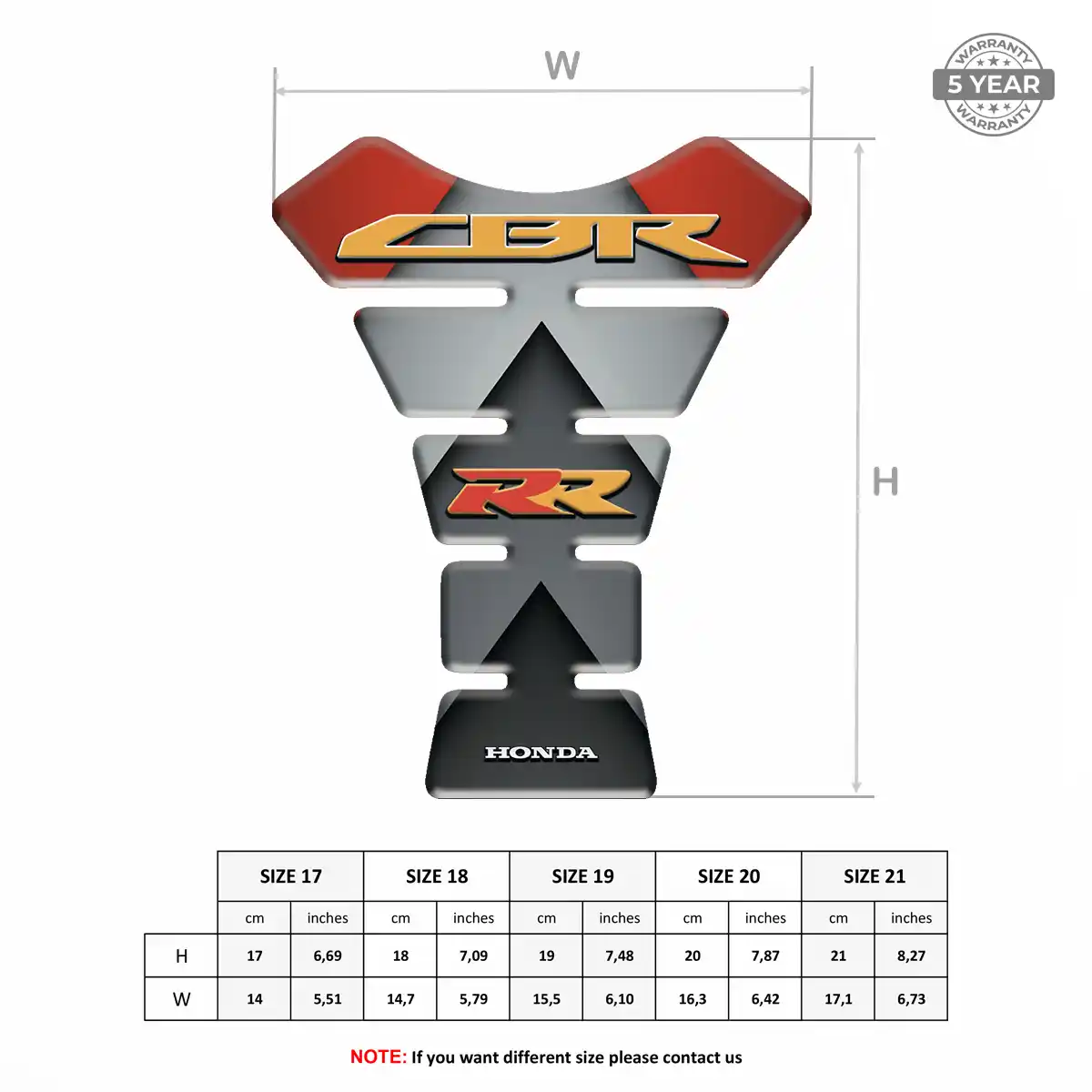 Honda Motorcycle Tank Decal Deluxe Edition