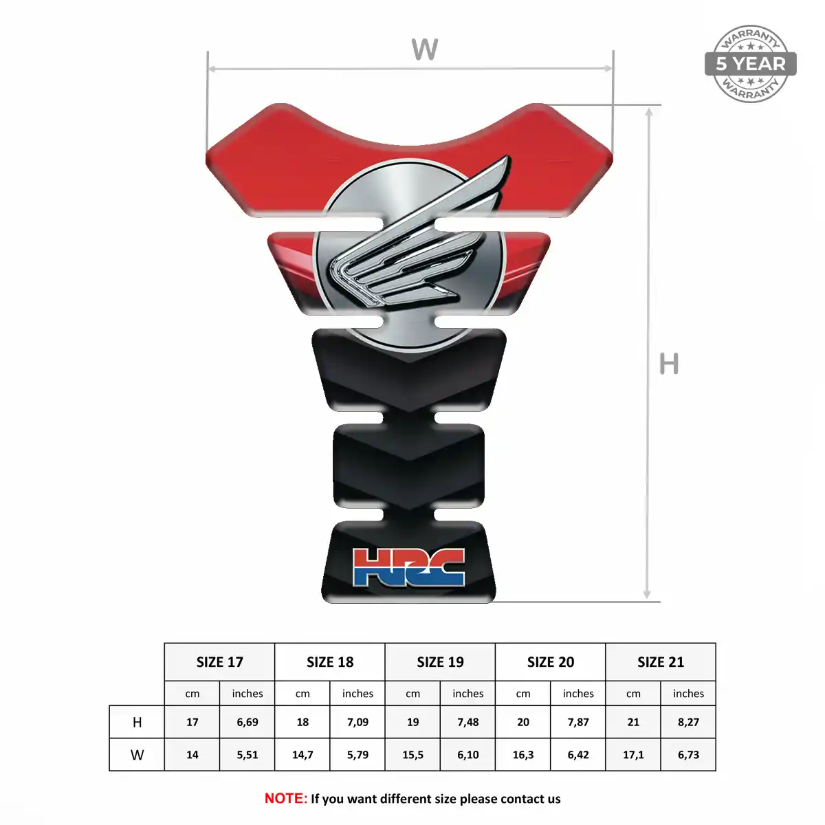 Honda Motorcycle Tank Decal Opulent Line