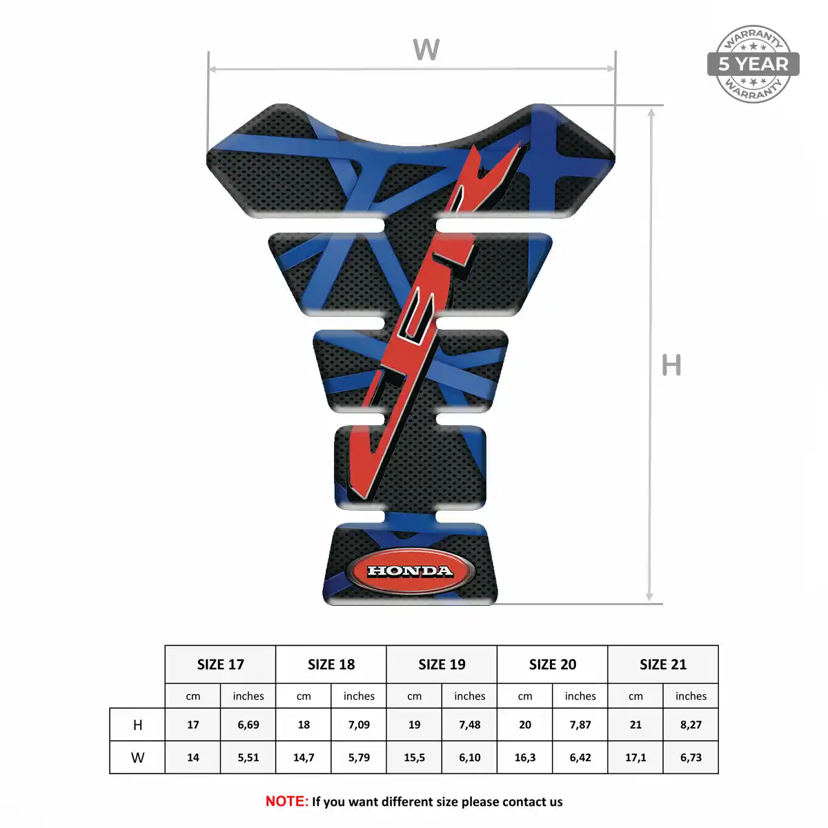 Honda Motorcycle Tank Decal Prestige Line