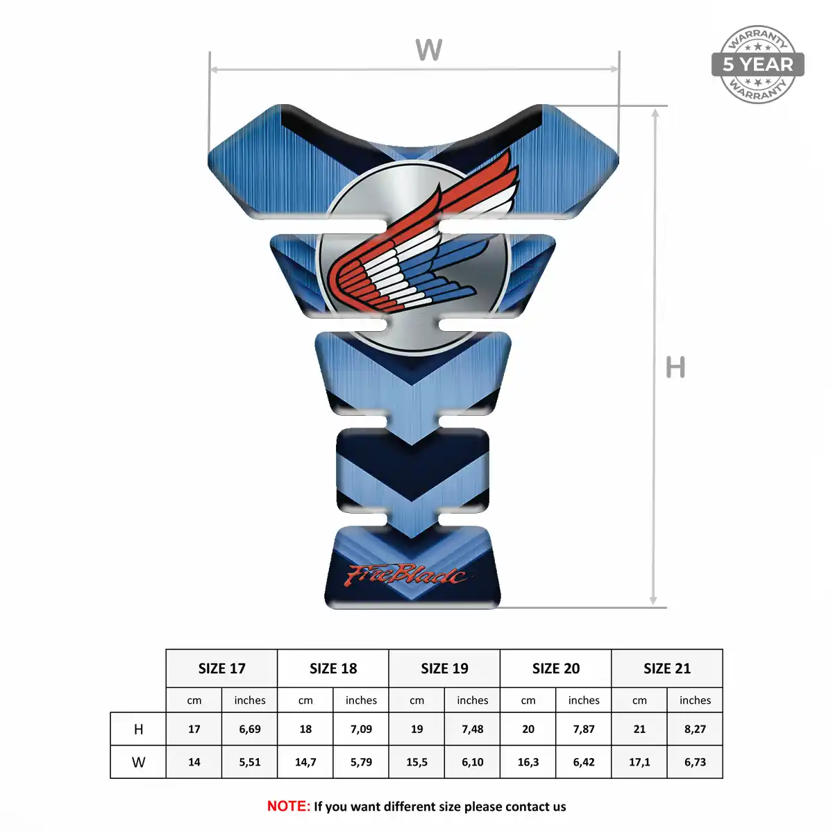 Honda Motorcycle Tank Decal Signature Grade