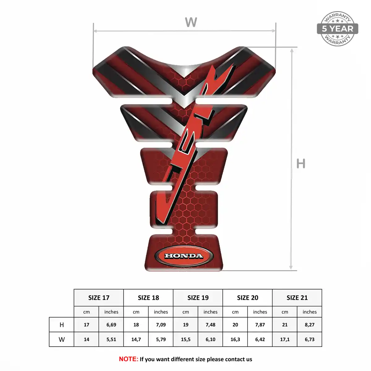 Honda Motorcycle Tank Pad Superior Craft