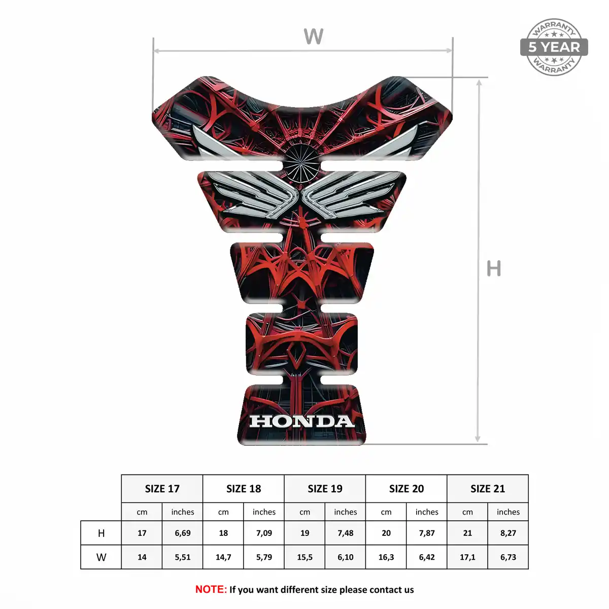 Honda Motorcycle Tank Protector Opulent Line