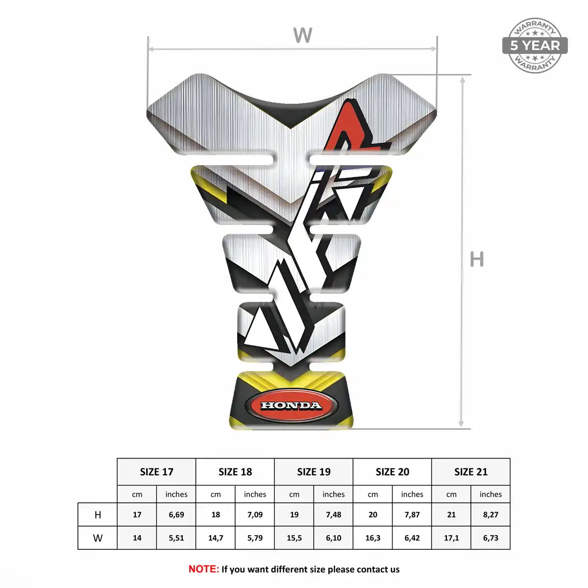 Honda Motorcycle Tank Protector Sleek Style