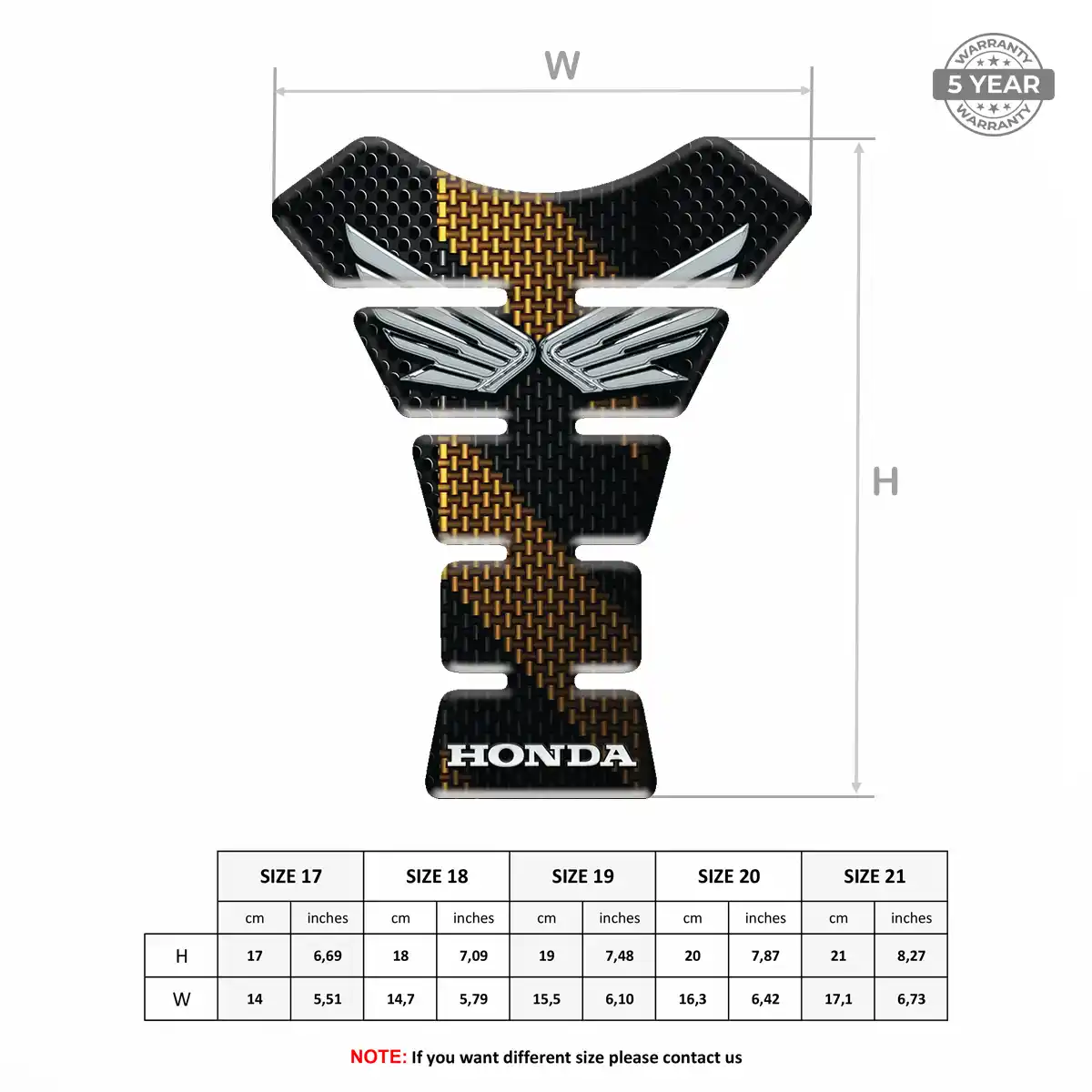 Honda Motorcycle Tank Sticker Opulent Line