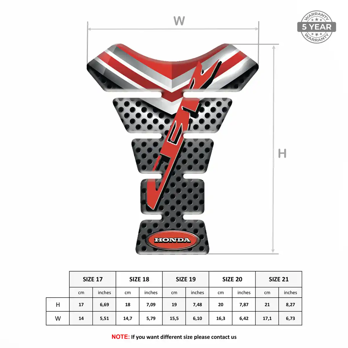 Honda Motorcycle Tank Sticker Resin Luxe