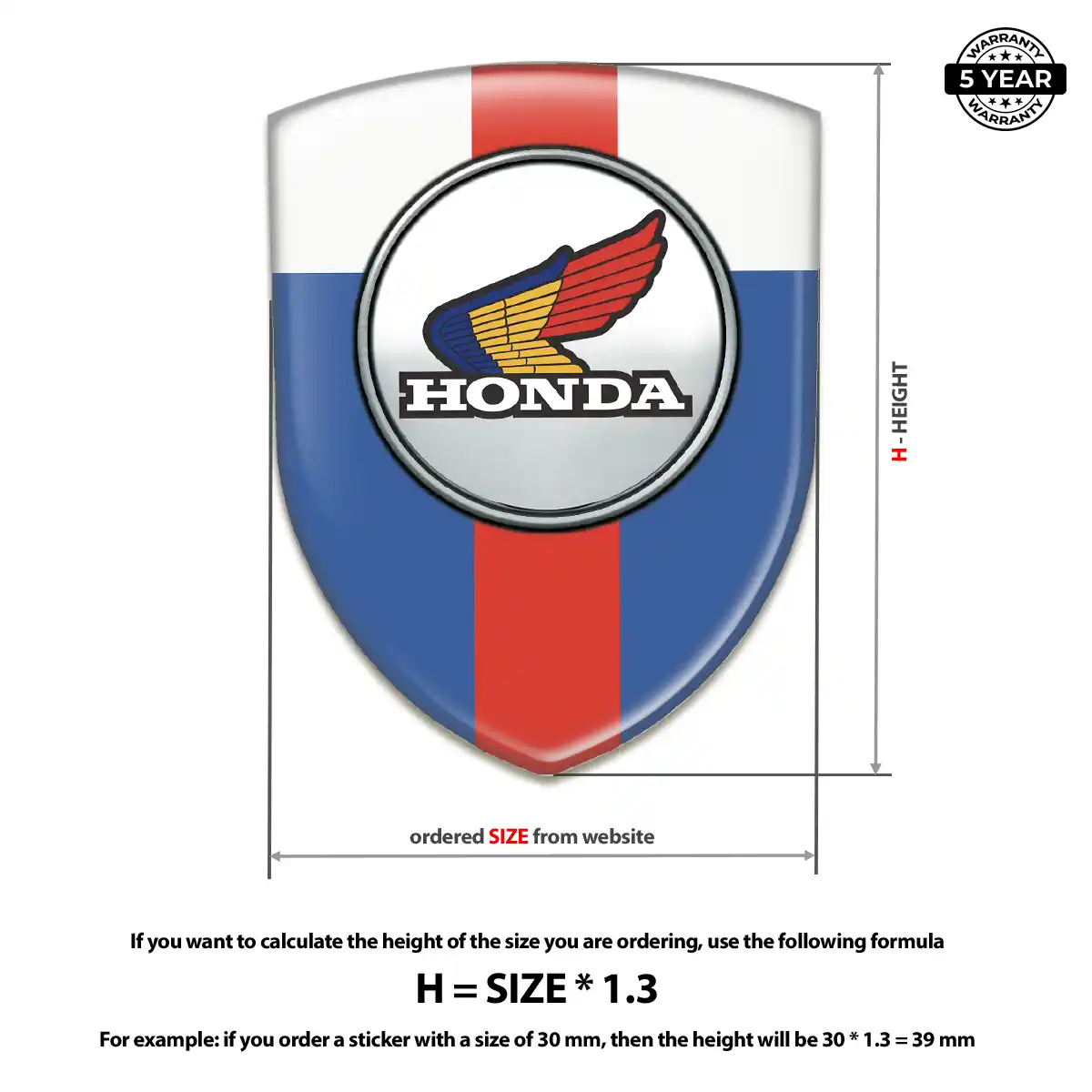 Honda Polyurethane Domed Sticker Elite Edition