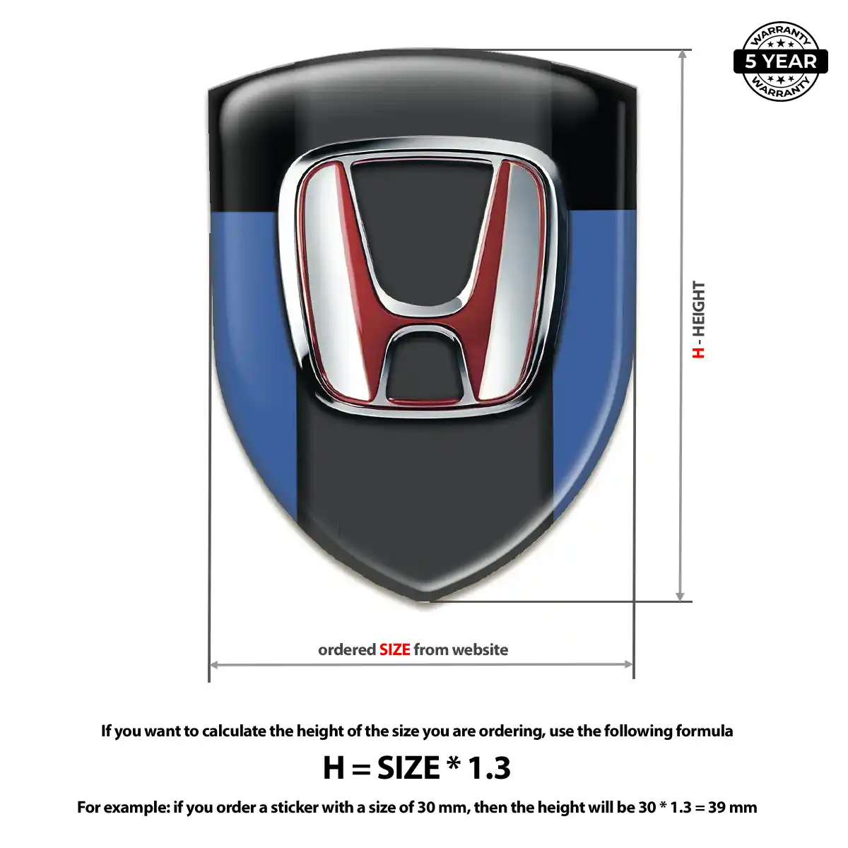 Honda Polyurethane Domed Sticker Exclusive Series