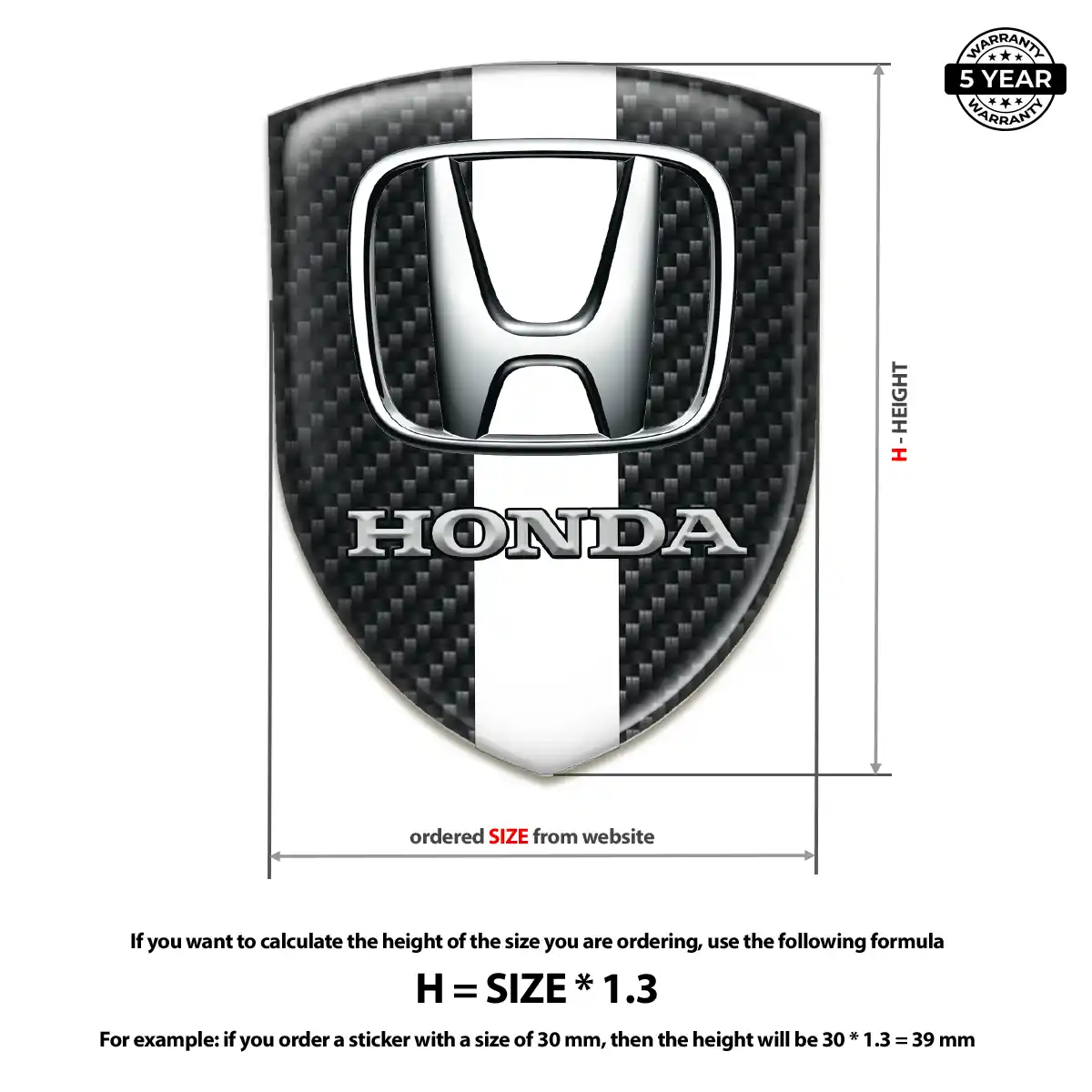 Honda Polyurethane Domed Sticker Noble Edition